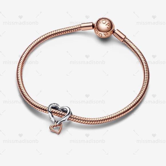 Pandora Two-tone Openwork Infinity Heart Charm - Picture 3 of 5